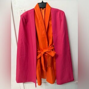 SHEIN Vibrant Pink and Orange Women's cape